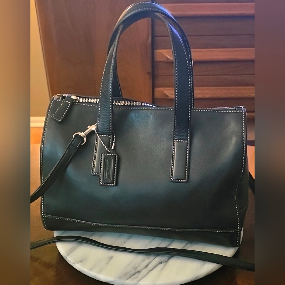 Coach 2000 Hampton Black Leather Doctor's Bag Satchel 💕